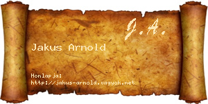 Jakus Arnold névjegykártya