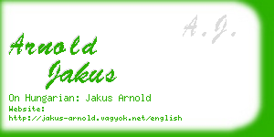 arnold jakus business card